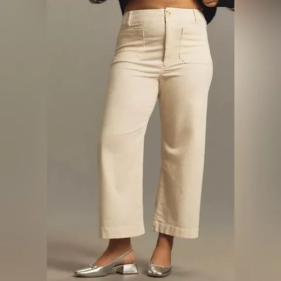 Anthropologie NWT Colette Cropped Wide-Leg corduroy size 23 - Picture 3 of 8